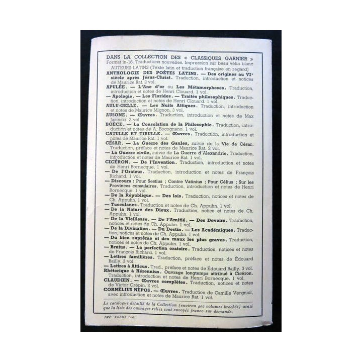 Poetae Minores Par Ernest Raynaud Librairie Garnier Frères année 1931
