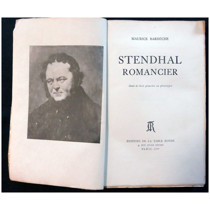 Stendhal romancier de Maurice Bardèche aux éditions  de la table Ronde 1947