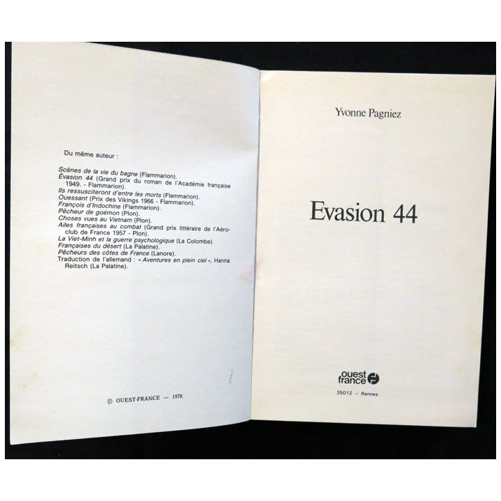 Evasion 44 de Yvonne Pagniez aux éditions Ouest France