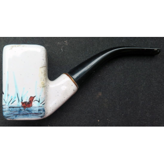 Pipe en céramique thème canard avec éclat de céramique
