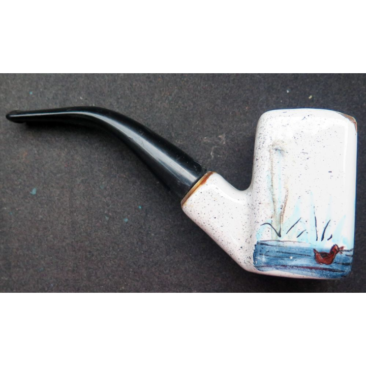Pipe en céramique thème canard avec éclat de céramique