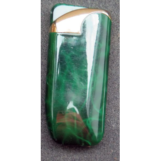 BRIQUET : briquet vert et doré 6,8 x 3 x 1,2 cm