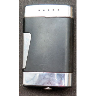 BRIQUET : briquet en acier noir et argenté Ronson 6 x 4 x 1 cm