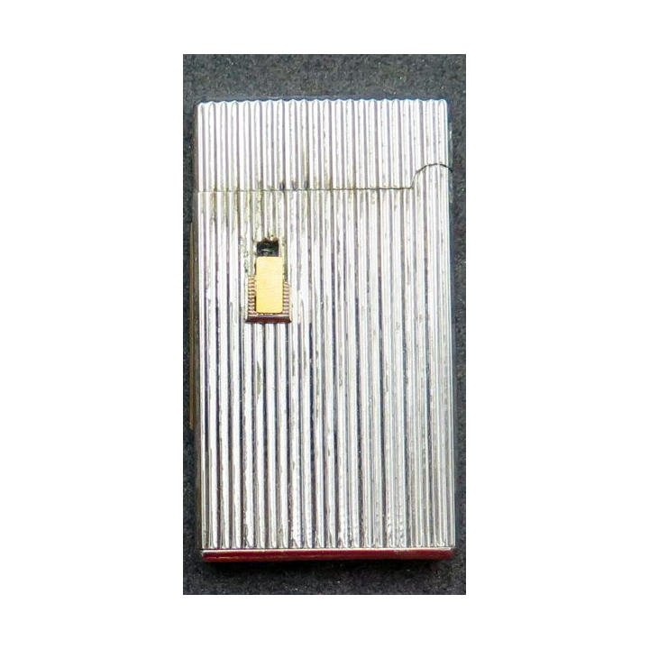 BRIQUET : briquet en acier argenté et doré Crown 6 x 3,2 x 0,7 cm