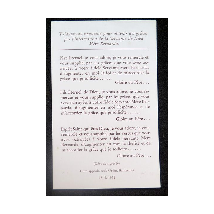 IMAGE PIEUSE : Mère Barnarda Heimgartner