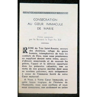 IMAGE PIEUSE : Consécration au coeur immaculé de Marie