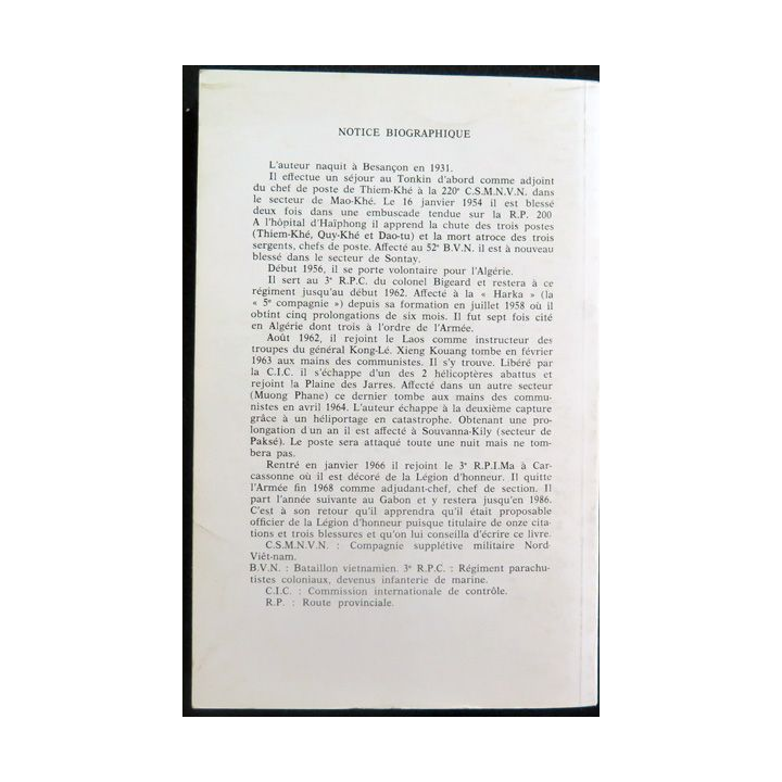 La Harka 5° compagnie du 3° RPIMA 1958 - 1962 de Henri - Georges Simon 