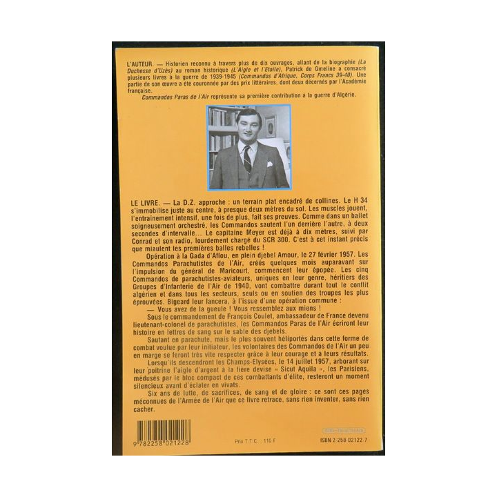 Commandos paras de l'Air Algérie 1956 - 1962 de Patrick de Gmeline Presses de la Cité