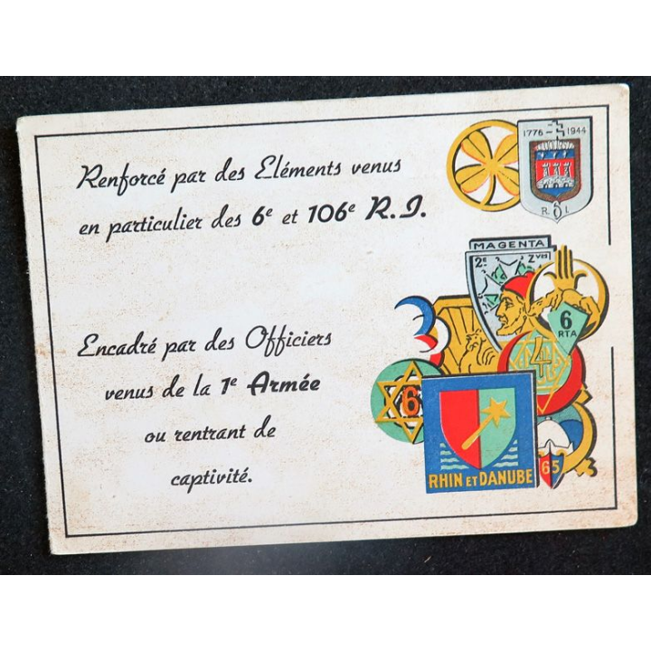 Carte des éléments des 6° et 106° RD