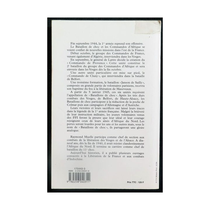 Bataillons de Choc et Commandos de la 1ère Armée de Raymond Muelle aux éditions Presses de la Cité - 0496