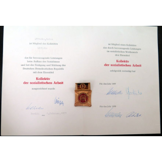 RDA : médaille et diplôme attribué de la médaille du travail collectif
