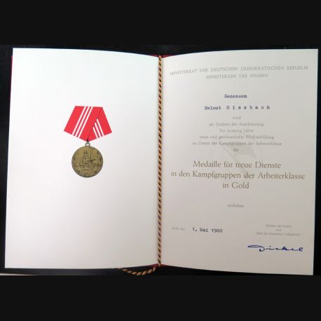 Insigne / Médaille RDA – Service Fidèle – Groupements Tactiques – Allemagne Est