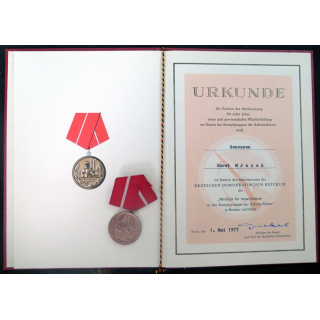 médaille et diplôme attribué de la médaille bronze pour les loyaux services