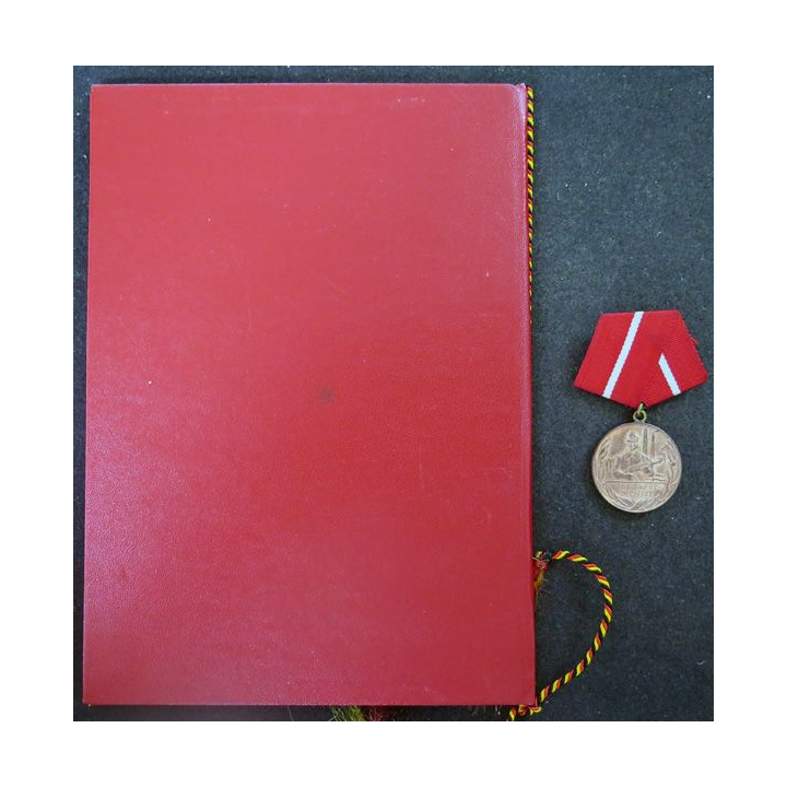 médaille et diplôme attribué de la médaille bronze pour les loyaux services