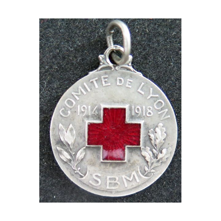 FRANCE : médaille de la croix rouge du secours aux blessés militaires du comité de lyon 1914-1918
