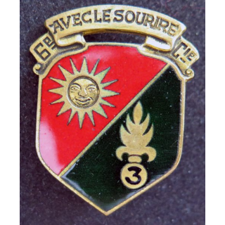 3° REI : 6° compagnie du 3° régiment étranger d'infanterie Drago en émail 