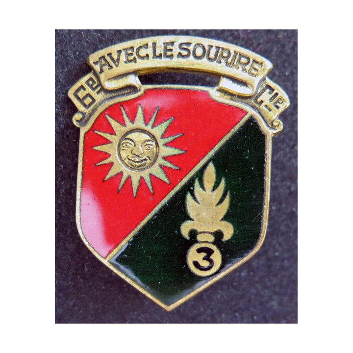 3° REI : 6° compagnie du 3° régiment étranger d'infanterie Drago en émail 