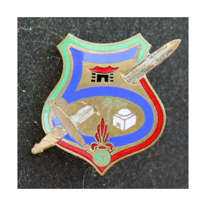 3° REI : 5° compafgnie du 2° bataillon du 3° régiment étranger d'Infanterie Drago émail Indo