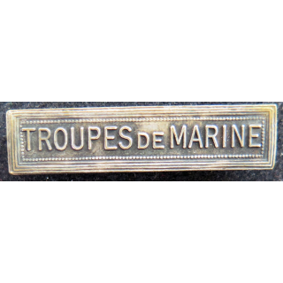 Barrette " TROUPES de MARINE " en métal argenté