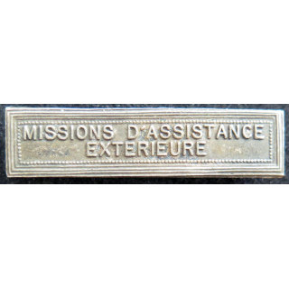 Barrette " MISSIONS D'ASSISTANCE EXTÉRIEURE " en métal argenté