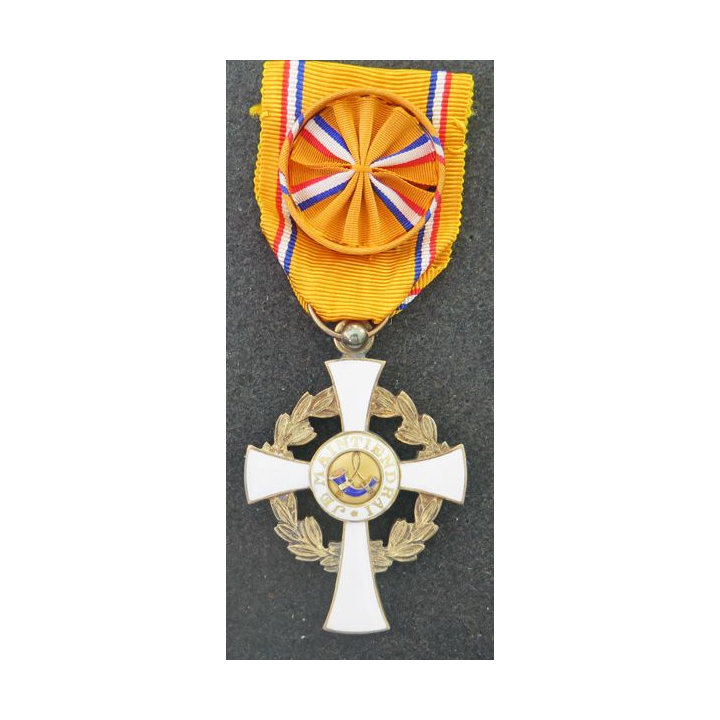 PAYS BAS : médaille et diplôme attribué de la Croix d'honneur de l'ordre de la Couronne de la Maison d'Orange avec Rosette