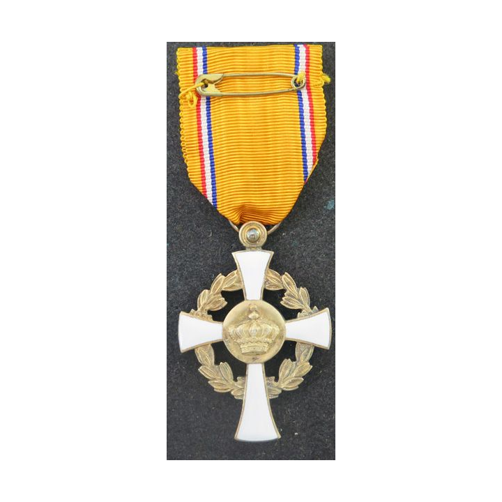 PAYS BAS : médaille et diplôme attribué de la Croix d'honneur de l'ordre de la Couronne de la Maison d'Orange avec Rosette