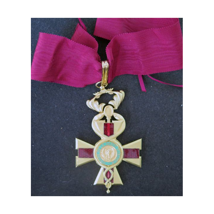COTE D'IVOIRE : médaille de la croix de commandeur de l'Ordre de la santé publique ivoirien avec son diplôme attribué