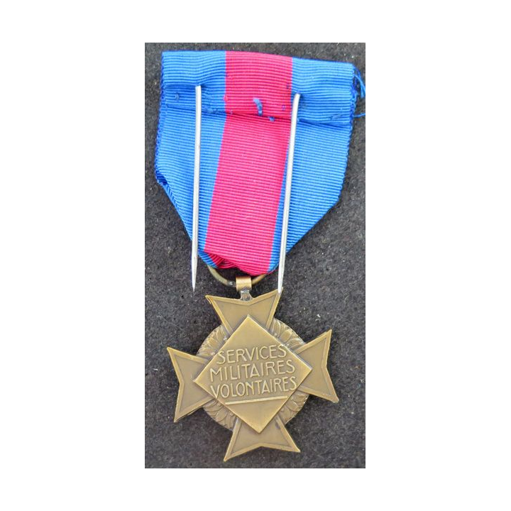 FRANCE : médaille des services militaires volontaires 1° type en bronze