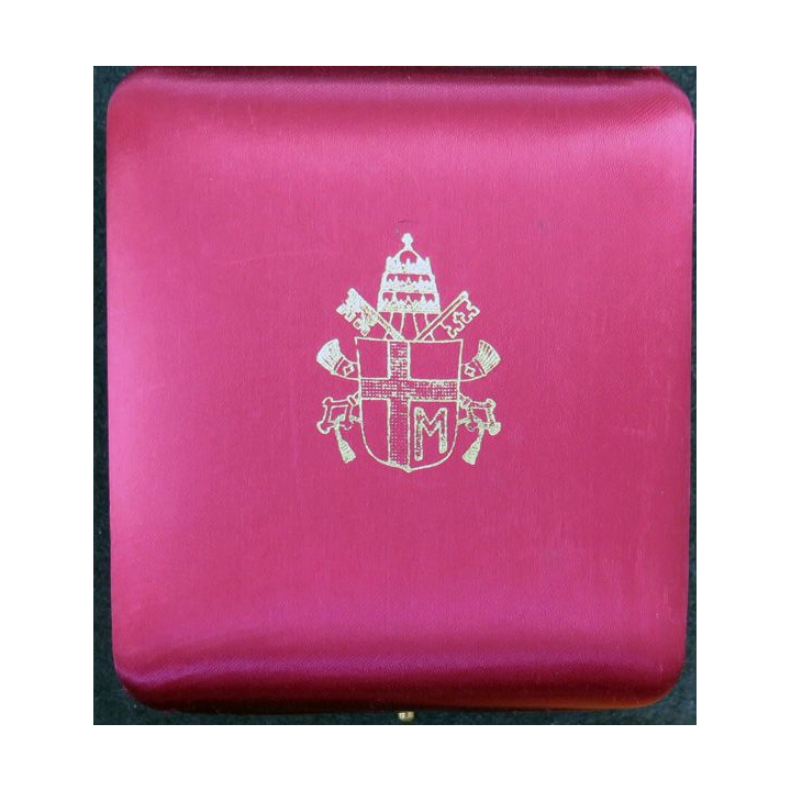 Médaille en bronze du pape Jean Paul II par Manfrini en écrin