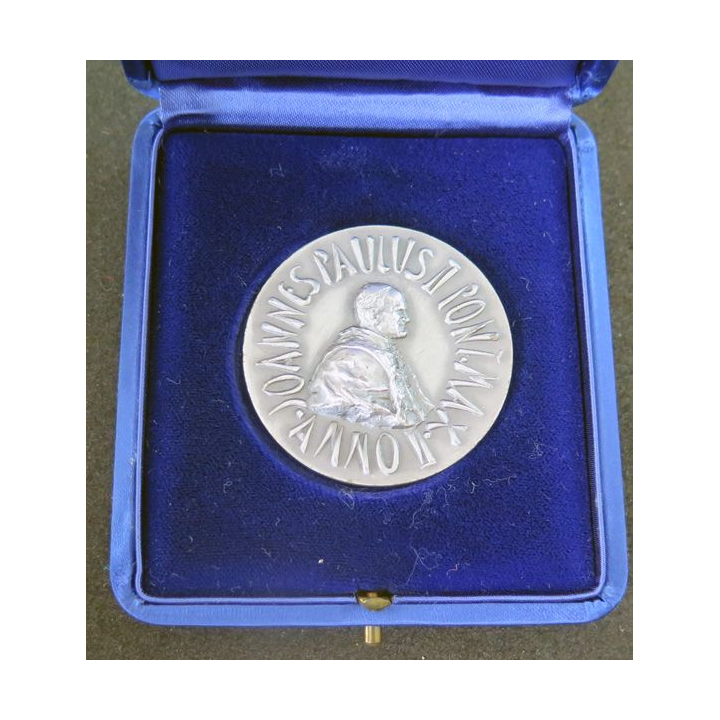 Médaille en bronze argenté du pape Jean Paul II Anno 1 Redemptor homninis