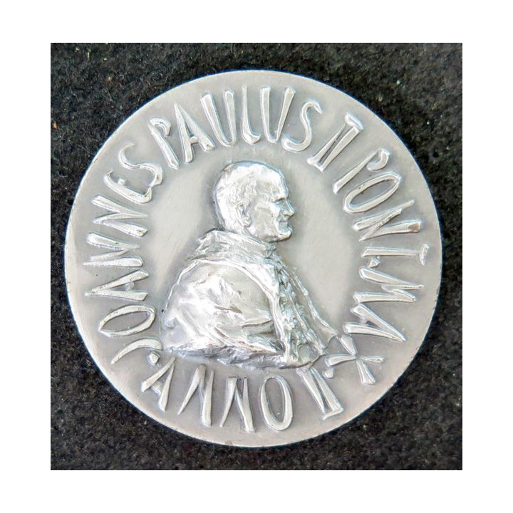 Médaille en bronze argenté du pape Jean Paul II Anno 1 Redemptor homninis