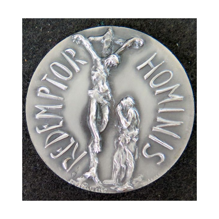 Médaille en bronze argenté du pape Jean Paul II Anno 1 Redemptor homninis