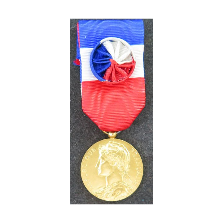 FRANCE : médaille d'or du travail et de la sécurité sociale attribuée à J. Vacher 1961