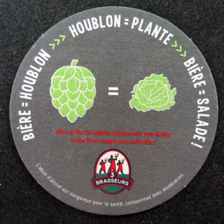 DESSOUS DE VERRE A BIÈRE des 3 brasseurs Bière salade diamètre 9 cm