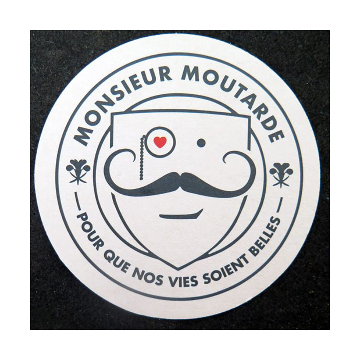 DESSOUS DE VERRE A BIÈRE Monsieur Moutarde  diamètre 10,5 cm