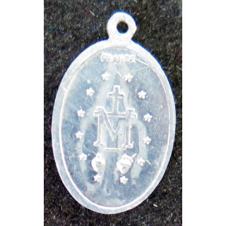 Médaille de la Vierge Marie en métal blanc