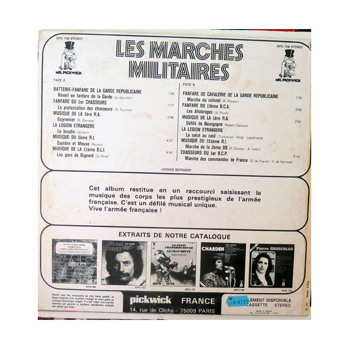 DISQUE 33 TOURS : Les Marches militaires 