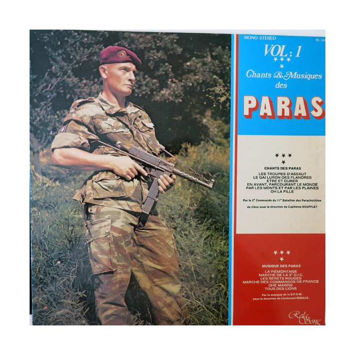 DISQUE 33 TOURS : Chants et Musiques des Paras volume 1