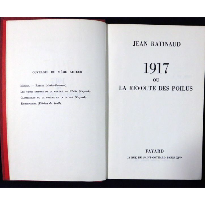 1917 ou la révolte des poilus de Jean Ratinaud aux Editions Fayard