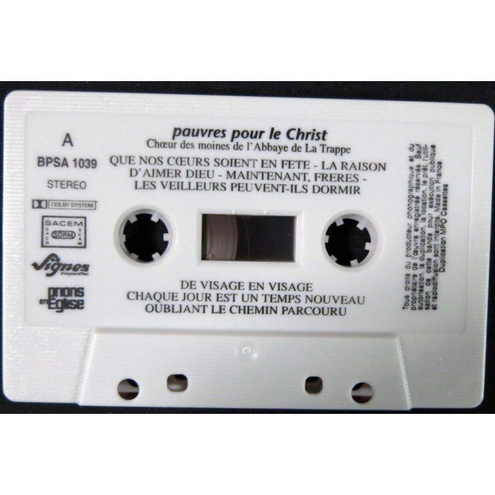 Cassette audio: pauvres pour le Christ par le Cœur des moines de l'abbaye de Trappes éditions Prions en Eglise