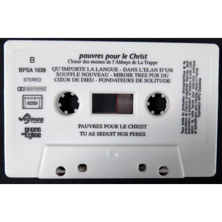 Cassette audio: pauvres pour le Christ par le Cœur des moines de l'abbaye de Trappes éditions Prions en Eglise