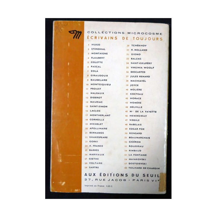 Teilhard de Chardin "Ecrivain toujours" de Claude Guénot aux Editions du Seuil 1962