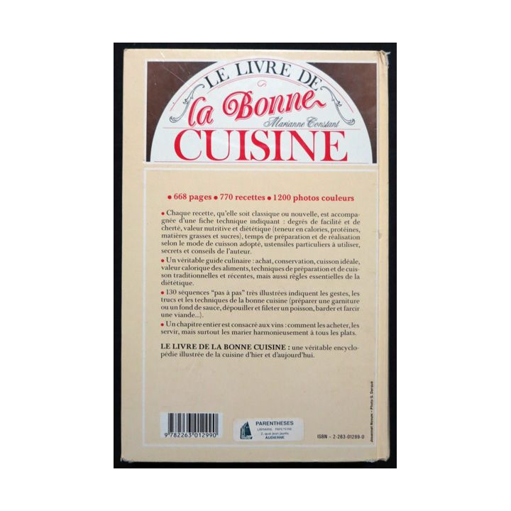 Le livre de la bonne cuisine de Marianne Constant aux Editions Solar