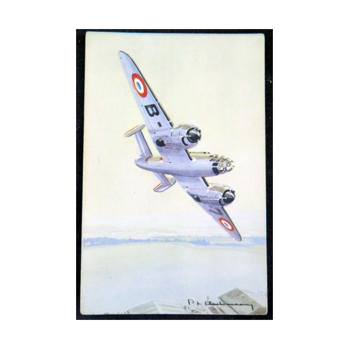 Carte postale dessin de BLOCH 175 avions de Guerre 39-45 EAEC PARIS