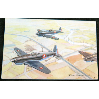 Carte postale dessin de MORANE 406 avions de Guerre 39-45 EAEC PARIS