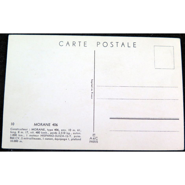 Carte postale dessin de MORANE 406 avions de Guerre 39-45 EAEC PARIS