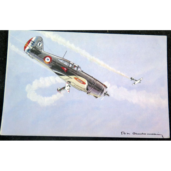 Carte postale dessin de CURTISS P. 36 avions de Guerre 39-45 EAEC PARIS