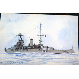 Carte postale dessin de CUIRASSÉ PROVENCE bateaux de Guerre EAEC PARIS