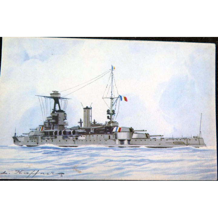 Carte postale dessin de CUIRASSÉ PROVENCE bateaux de Guerre EAEC PARIS