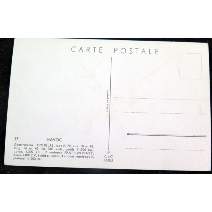 Carte postale dessin de HAVOC avions de Guerre 39-45 EAEC PARIS